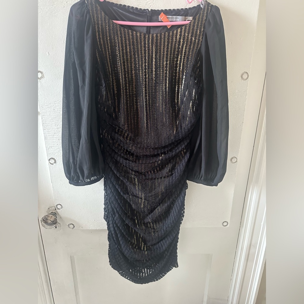 Marc New York Andrew Marc Black Gold Dress